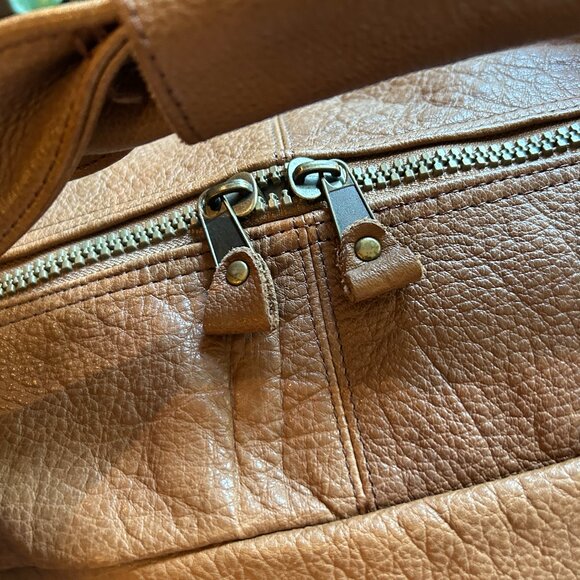 Soft-Sided Leather Carry-On Travel Duffle Bag - Picture 9 of 14